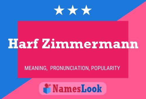 Harf Zimmermann Name Poster