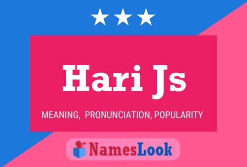 Hari Js Name Poster