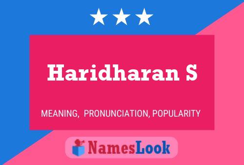 Haridharan S Name Poster