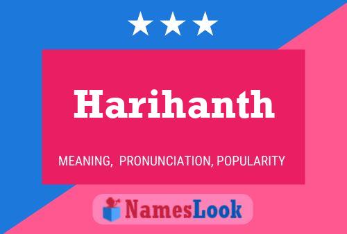 Harihanth Name Poster