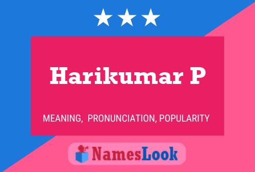 Harikumar P Name Poster