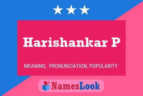 Harishankar P Name Poster