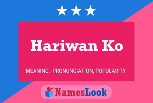 Hariwan Ko Name Poster