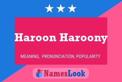 Haroon Haroony Name Poster