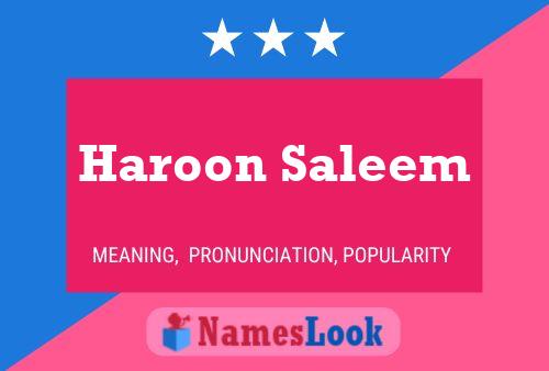 Haroon Saleem Name Poster