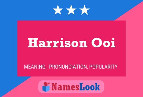 Harrison Ooi Name Poster