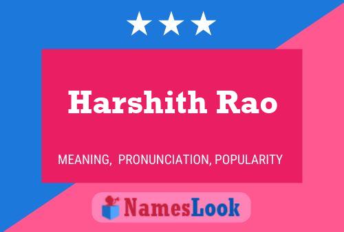 Harshith Rao Name Poster