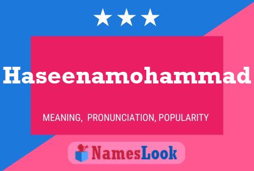 Haseenamohammad Name Poster