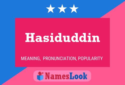 Hasiduddin Name Poster