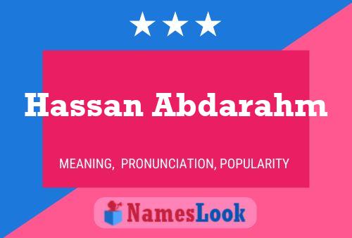 Hassan Abdarahm Name Poster