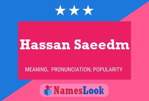 Hassan Saeedm Name Poster