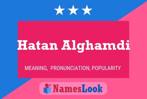 Hatan Alghamdi Name Poster