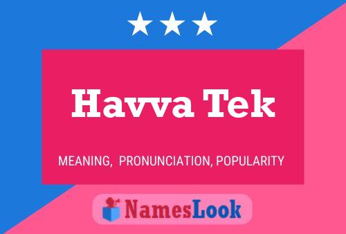 Havva Tek Name Poster