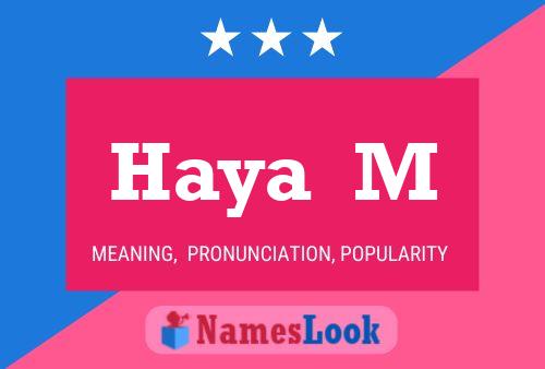 Haya  M Name Poster