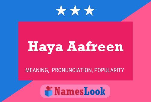 Haya Aafreen Name Poster