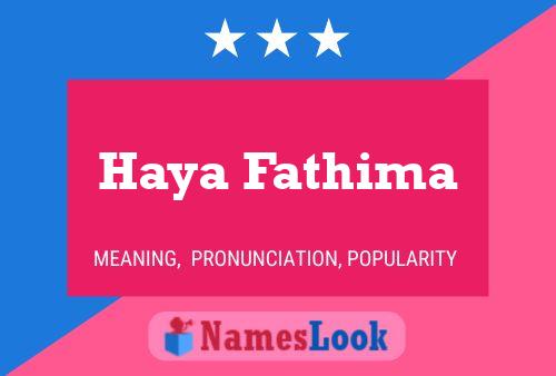 Haya Fathima Name Poster