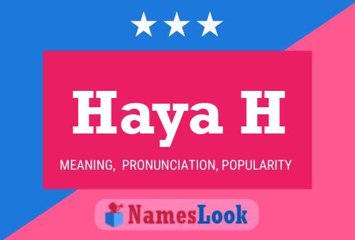 Haya H Name Poster