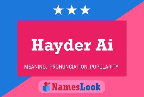 Hayder Ai Name Poster