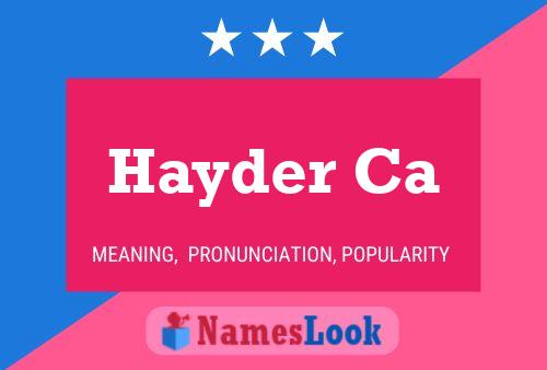 Hayder Ca Name Poster