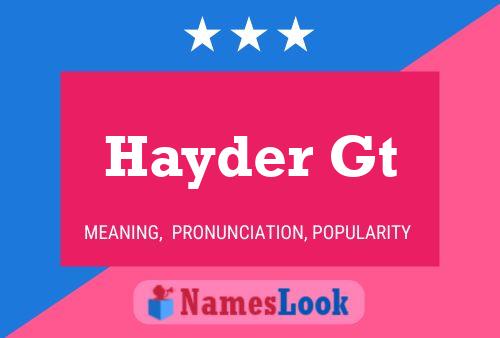 Hayder Gt Name Poster