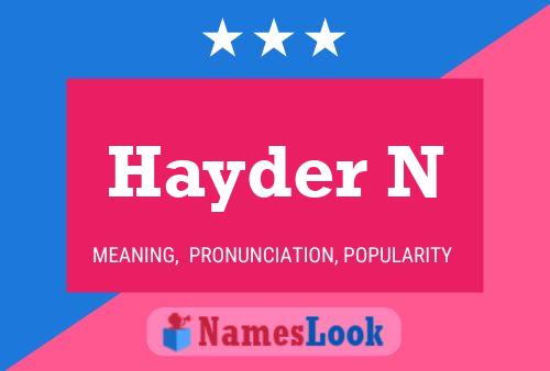 Hayder N Name Poster