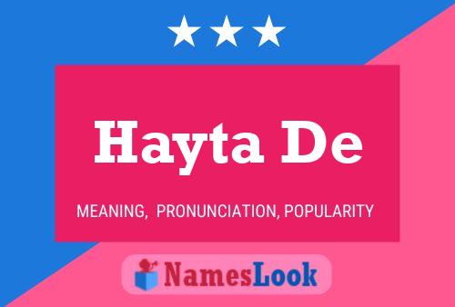 Hayta De Name Poster