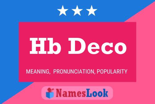 Hb Deco Name Poster