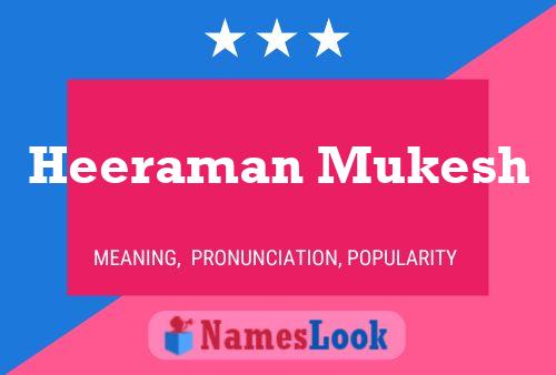 Heeraman Mukesh Name Poster