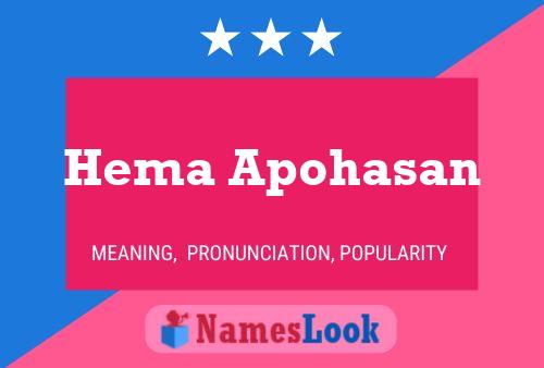 Hema Apohasan Name Poster