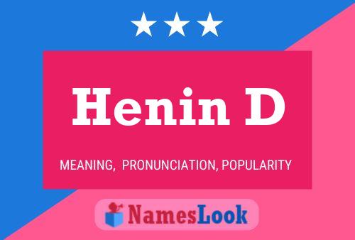 Henin D Name Poster