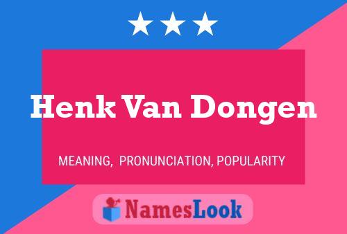 Henk Van Dongen Name Poster