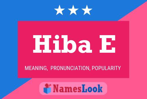 Hiba E Name Poster