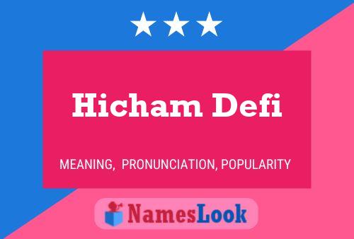 Hicham Defi Name Poster