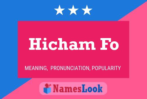 Hicham Fo Name Poster