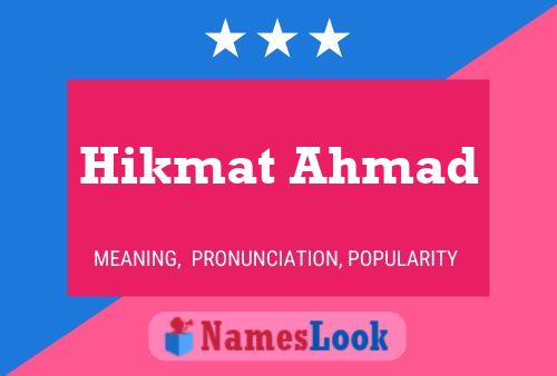 Hikmat Ahmad Name Poster