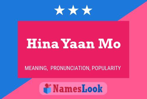 Hina Yaan Mo Name Poster