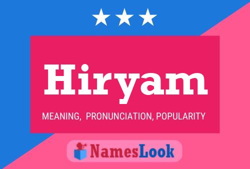 Hiryam Name Poster