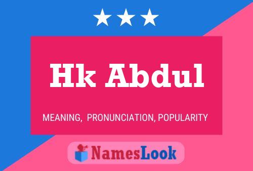 Hk Abdul Name Poster