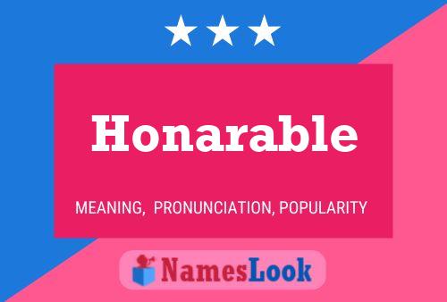 Honarable Name Poster