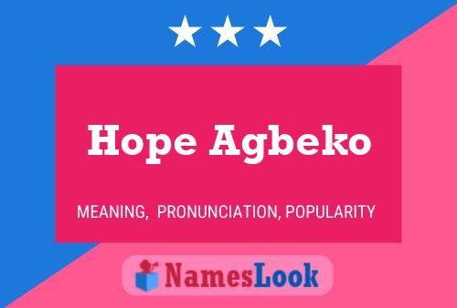 Hope Agbeko Name Poster