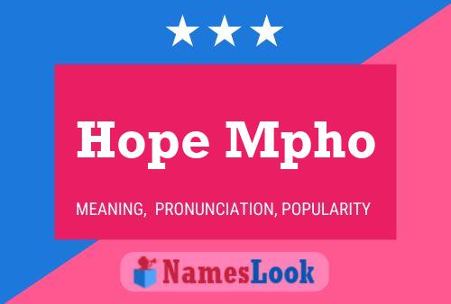 Hope Mpho Name Poster