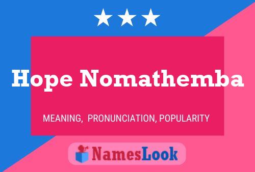 Hope Nomathemba Name Poster