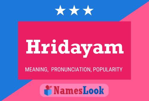 Hridayam Name Poster