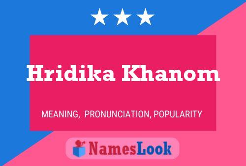 Hridika Khanom Name Poster