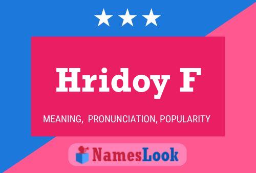 Hridoy F Name Poster