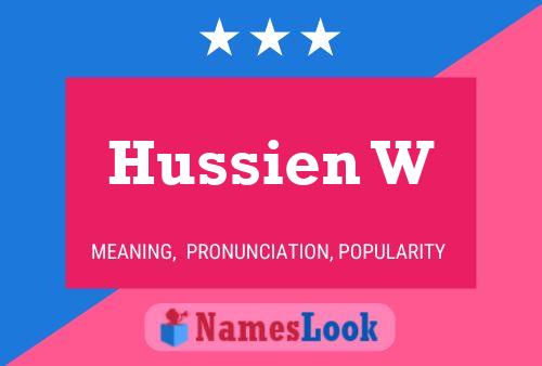 Hussien W Name Poster