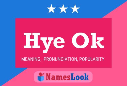 Hye Ok Name Poster