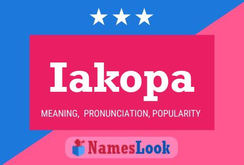 Iakopa Name Poster