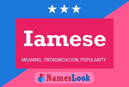 Iamese Name Poster