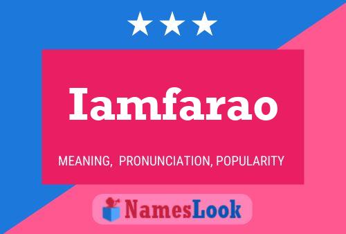 Iamfarao Name Poster